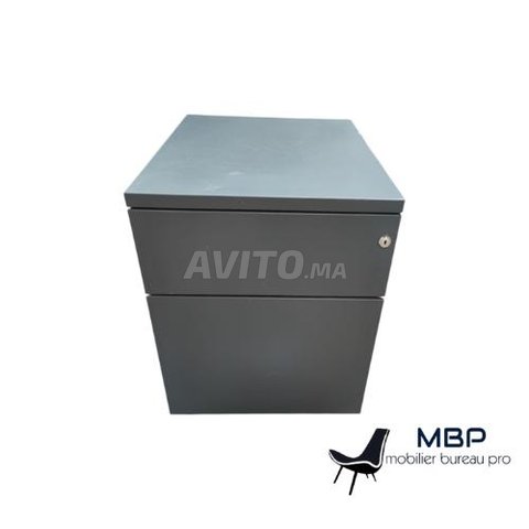 Caisson bas à roulette gris anthracite 2 tiroirs