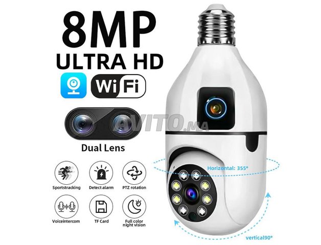 Ampoule à Double caméra Wifi Rotative