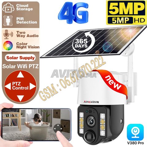 Caméra IP 4G extérieure solaire WiFi 5MP