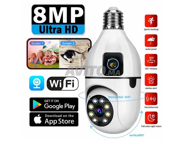 Caméra Ampoule double caméra Wifi 360°