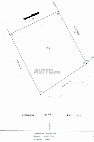 Terrain 2 façade 96 m Titré à vendre
