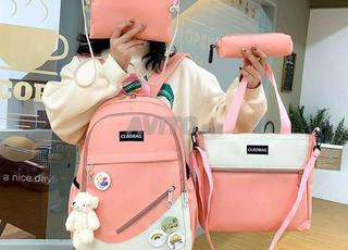 طقم حقيبة مدرسة وحقيبة ظهر