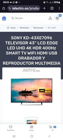 SONY 43 SMART 4K UHD HDR USB ENREGISTEUR LECTEUR 