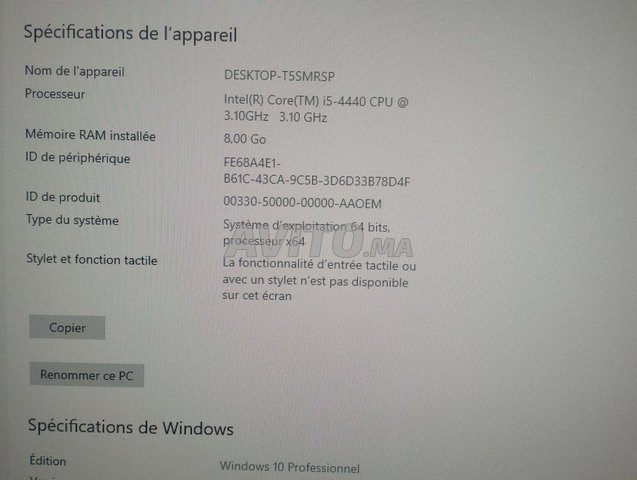 pc bureau hp i5 4th...