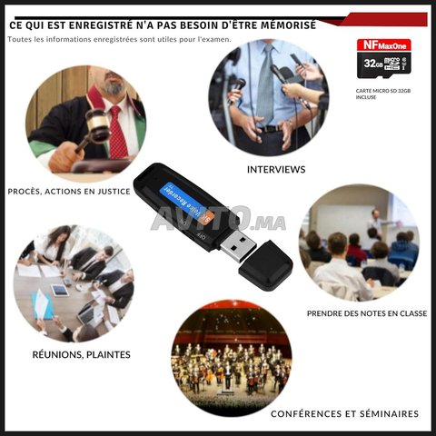 Clé USB enregistreur Vocale 8 Go