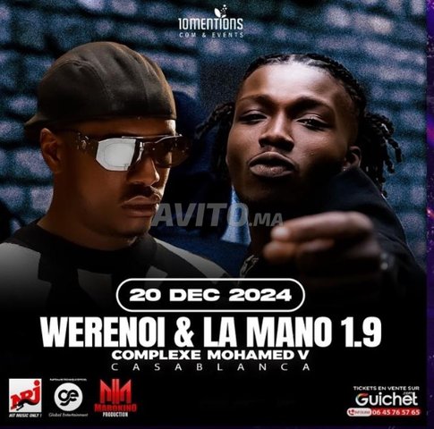 Tickets Werenoi et Lamano a vendre 