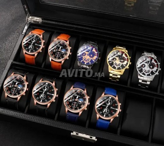 Montre pour homme cuir et acier inoxydable 