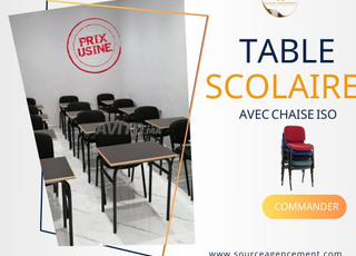 Table scolaire avec chaise iso