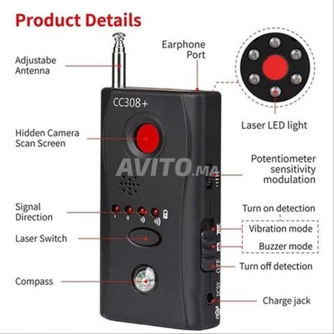 Détecteur CC308 GPS/GSM et caméra espion