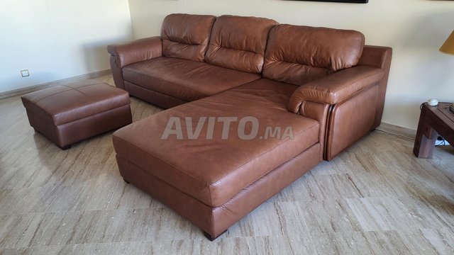 salon en cuir veritable