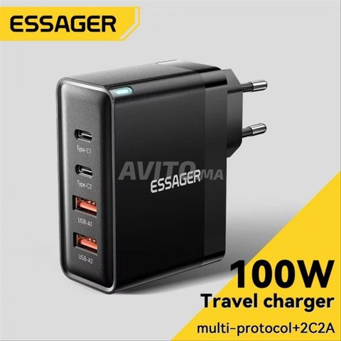 Essager Chargeur Fast 100W USB Type-C PD Rapide 
