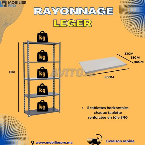 Rayonnage métallique léger .