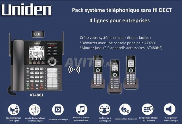 PACK SYSTEME STANDARD TELEPHONIQUE UNIDEN SANS FIL