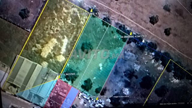 TERRAIN DE 1000 M2 A AIN NOQBI borné topographié