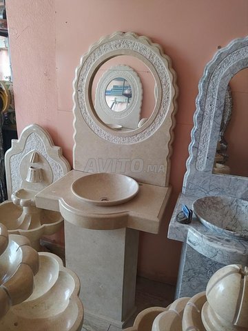 lavabo complete en marbre beige errachidia 