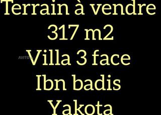 Terrain villa 316 m2 a yakota Ibn badis 3 face 