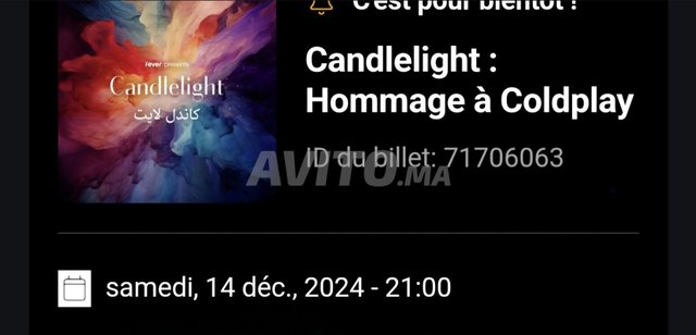 Candelight ticket 21h  URGENT