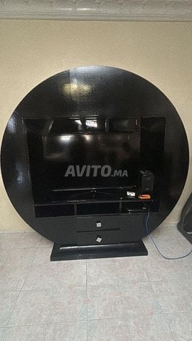 Vitrine Ronde Noir pour tv 55 pouces ou plus
