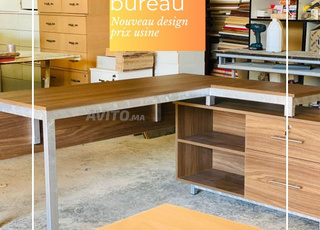 Bureau de direction avec retour et caisson 