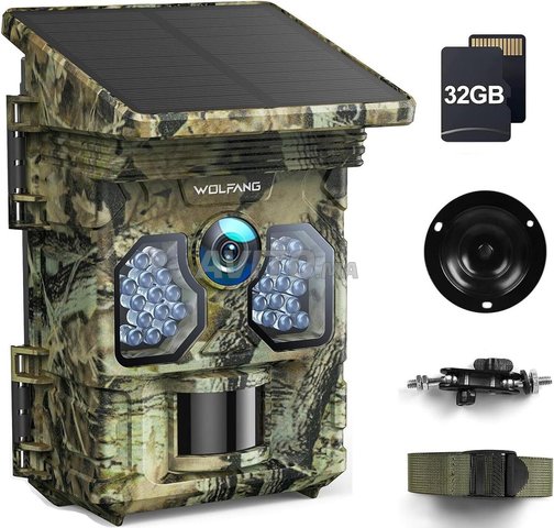 Caméra de Chasse Solaire 4K 48MP Carte Micro 32GB 