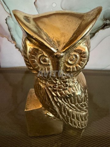 Élégante figurine de hibou en laiton vintage