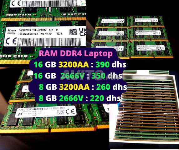 RAM 16 GB DDR4 Fréquence 3200AA Pour Pc Portable