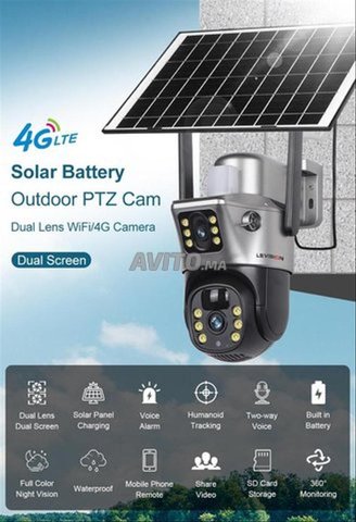 LS VISION Caméra Solaire 4G WiFi Extérieure Double
