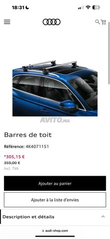 Barres de toit pour audi Q5 2018-2022