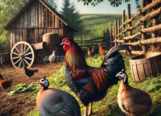 متوفر دجاج بلدي والدجاج الكروازي و الديك الحبشي