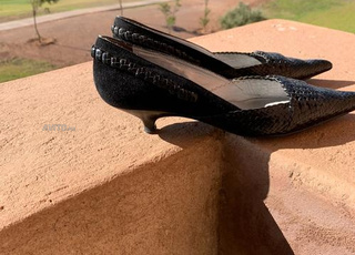 Chaussures (37) cuir tressé femme petits talons