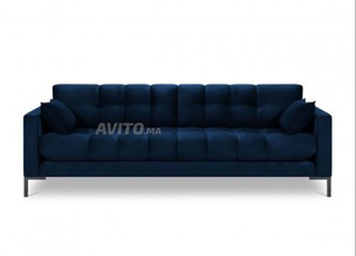 Canapé bleu chic 3 places 