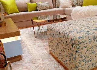 canapé d'angle en L couleur beige