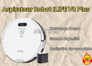 Aspirateur Robot ILIFE V8 Plus 2-en-1 Gyroscopique