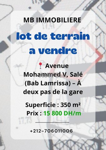 LOT DE TERRAIN À VENDRE Salé (Bab Lamrissa)