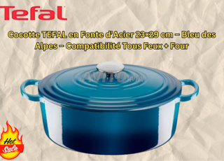 Cocotte Tefal en Fonte d’Acier 23×29 cm  Tous Feux