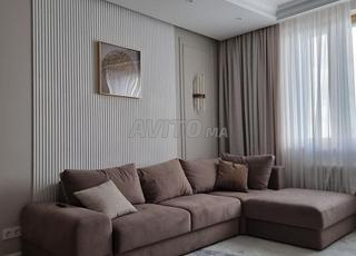 canapé d'angle marron