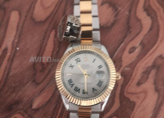 ساعة rolexوخاتم نقرة 925