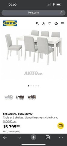 salle a manger a vendre 5000dh