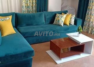 canapé d'angle moderne turquoise