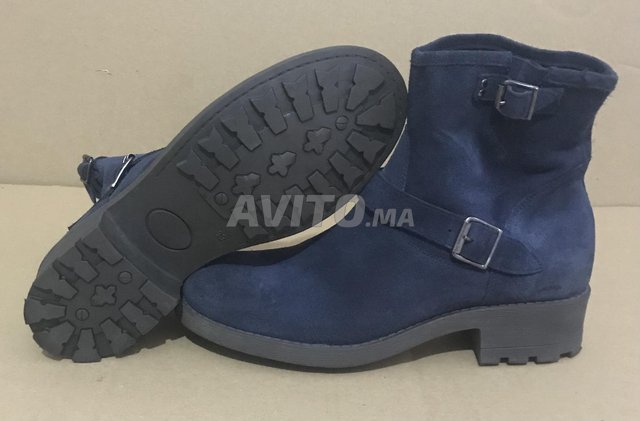 bottine femme texto cuir velour