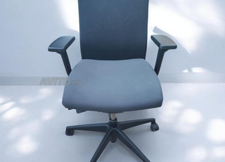 Chaise de bureau Navaille en résille assise bleu