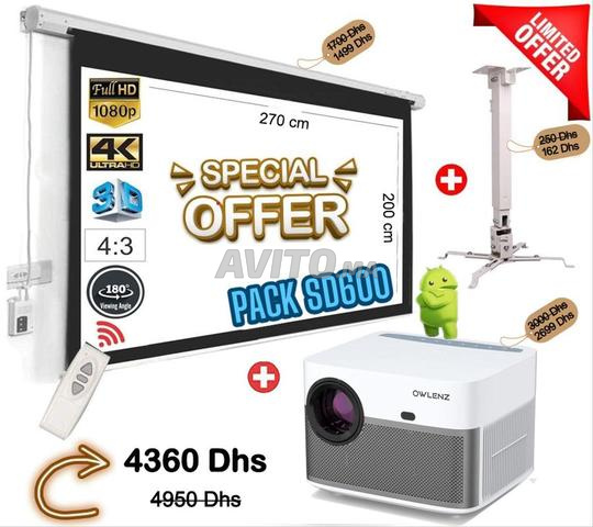 PACK Projecteur SD600 ANDROID 9.0 Écran et Support - 2