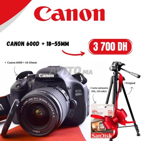Canon 600D et 18-55mm et Trépied & Carte mémoire