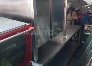 plonge levier double plan de travail inox 