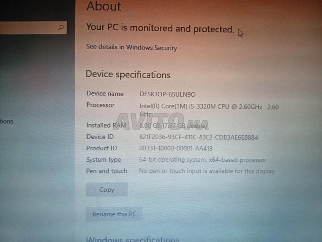 pc HP Elitebook 500g SSD 8 g ram