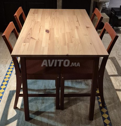 PINNTORP table 125x75 lbrwn stnd/red stnd