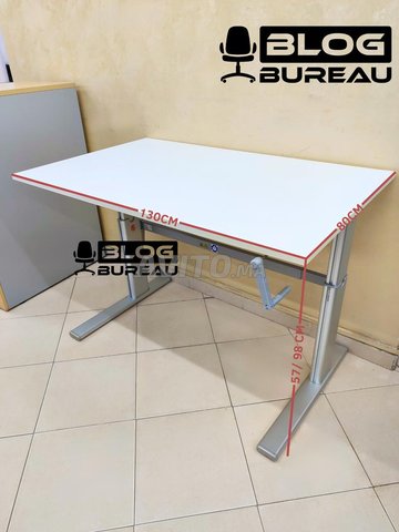 مكتب قابل للتعديل ارتفاعه 130x80 سم مع كرنك