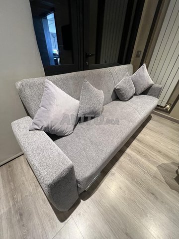 Canapé lit clic clac gris 