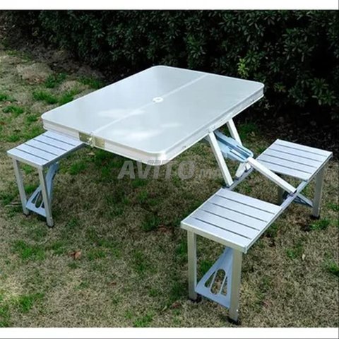 table pique nique 4 places en aluminium