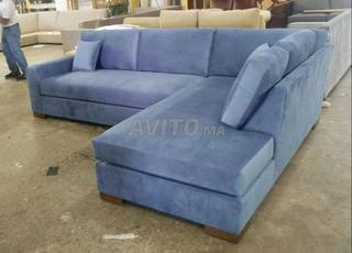 canapé d'angle bleu